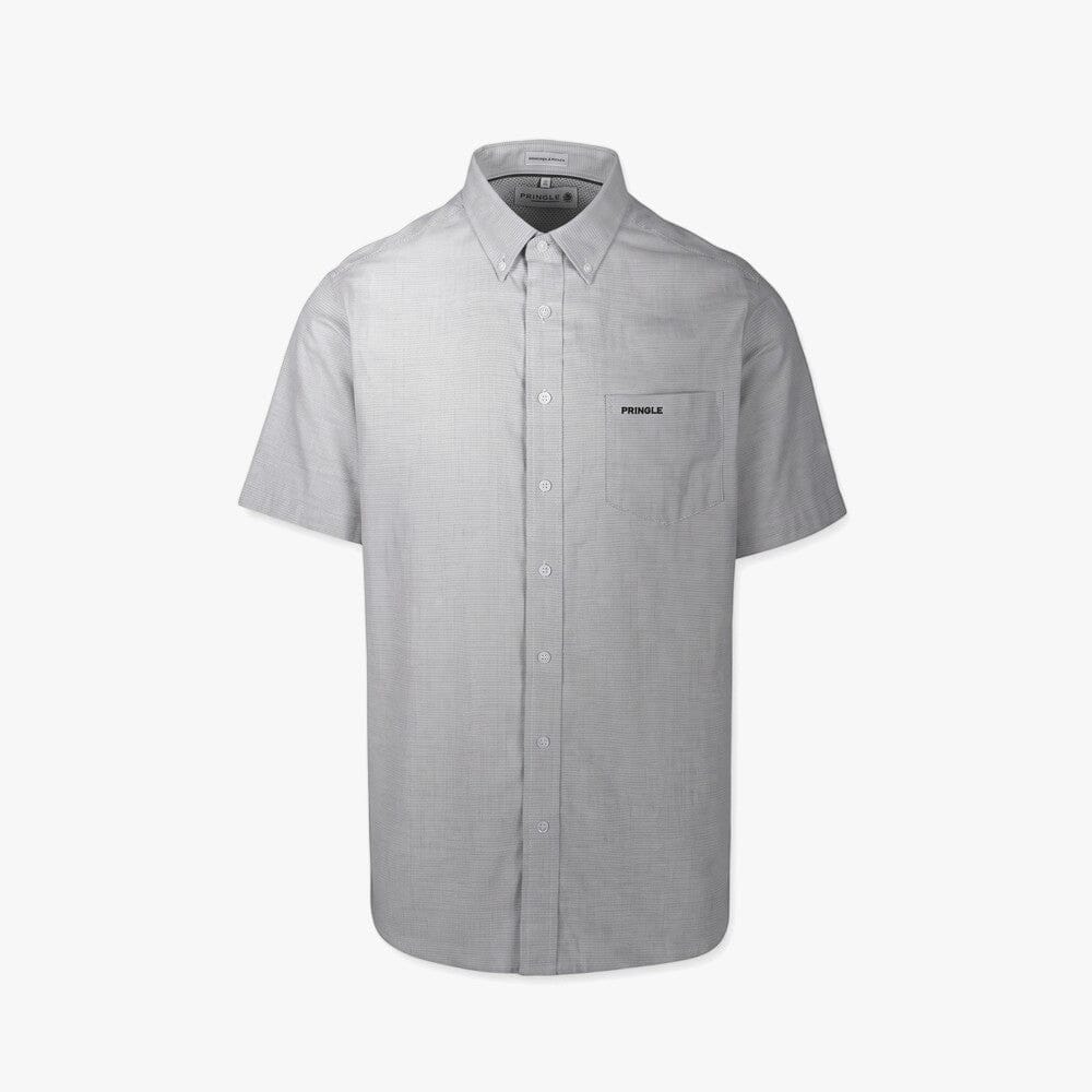 Pringle Mens Moses Textured Short Sleeve Shirt Blue | Pringle