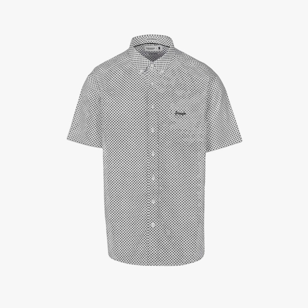 Pringle Mens Zayden Printed Short Sleeve Shirt White | Pringle