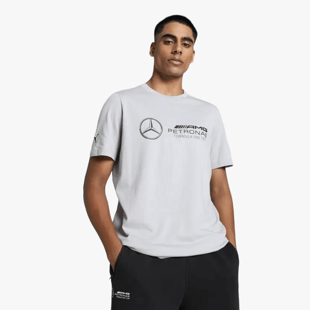 Puma Mens Mapf1 Ess Logo Short Sleeve Tee Team Silver | Puma