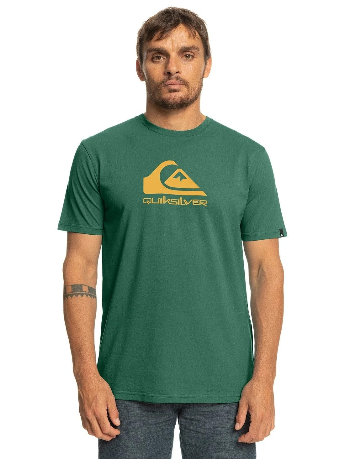 Quiksilver Mens Corp Logo Short Sleeve Tee Forest