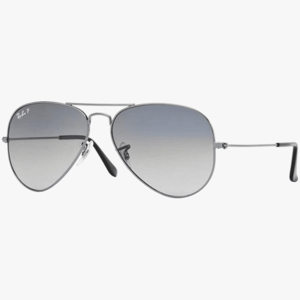 Rayban Uinsex Aviator Large Metal Polarized Polar Blue Gradient Grey Sunglass | Rayban