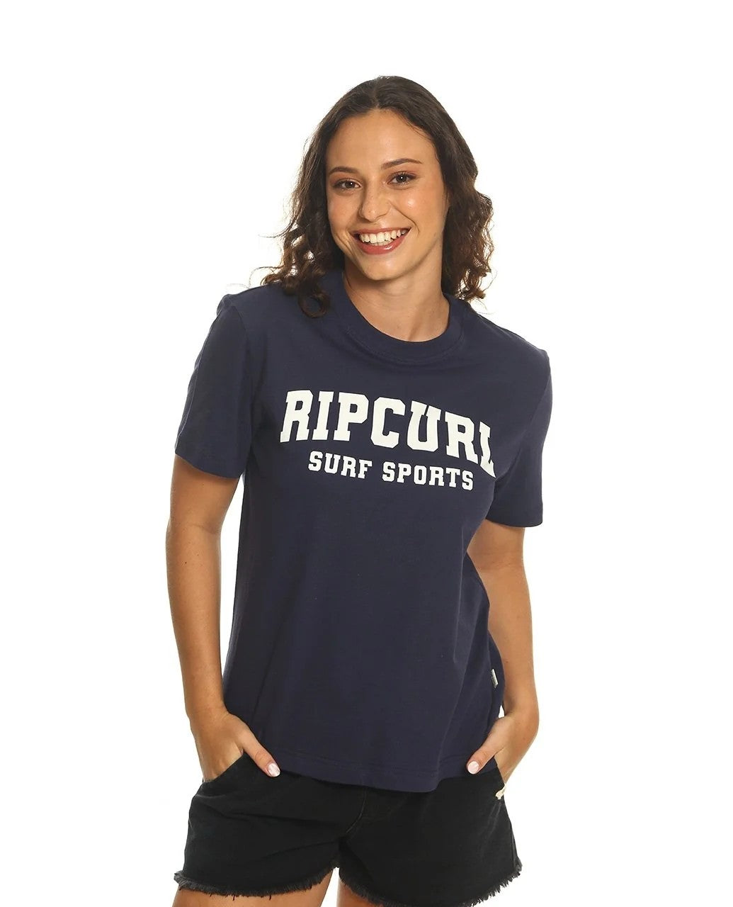 Ripcurl Womens Varsity Relaxed Short Sleeve Tee Navy