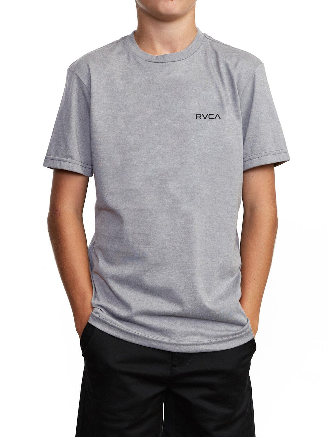 Rvca Mens Small Rvca Essential Short Sleeve Tee Grey Mel
