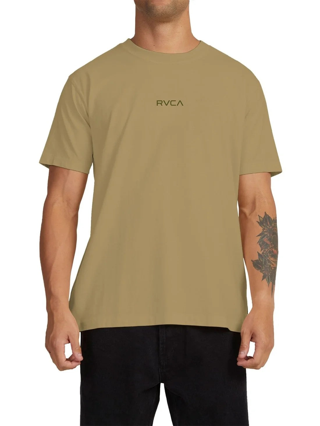 Rvca Mens Small Rvca Short Sleeve Tee Covert Green
