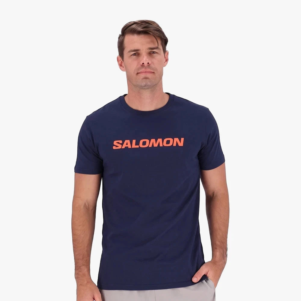 Salomon Mens Big Logo Tee Navy Blazer | Salomon