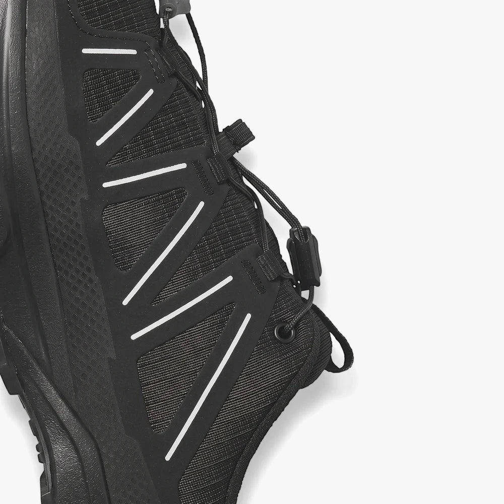 Close-up of a black Salomon men&