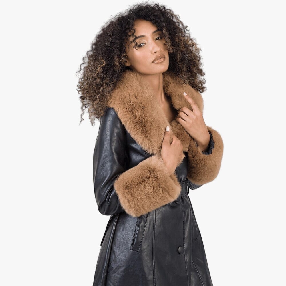 Sissy Boy Deal Breaker Faux Fur Jacket Black Brown | Sissy Boy