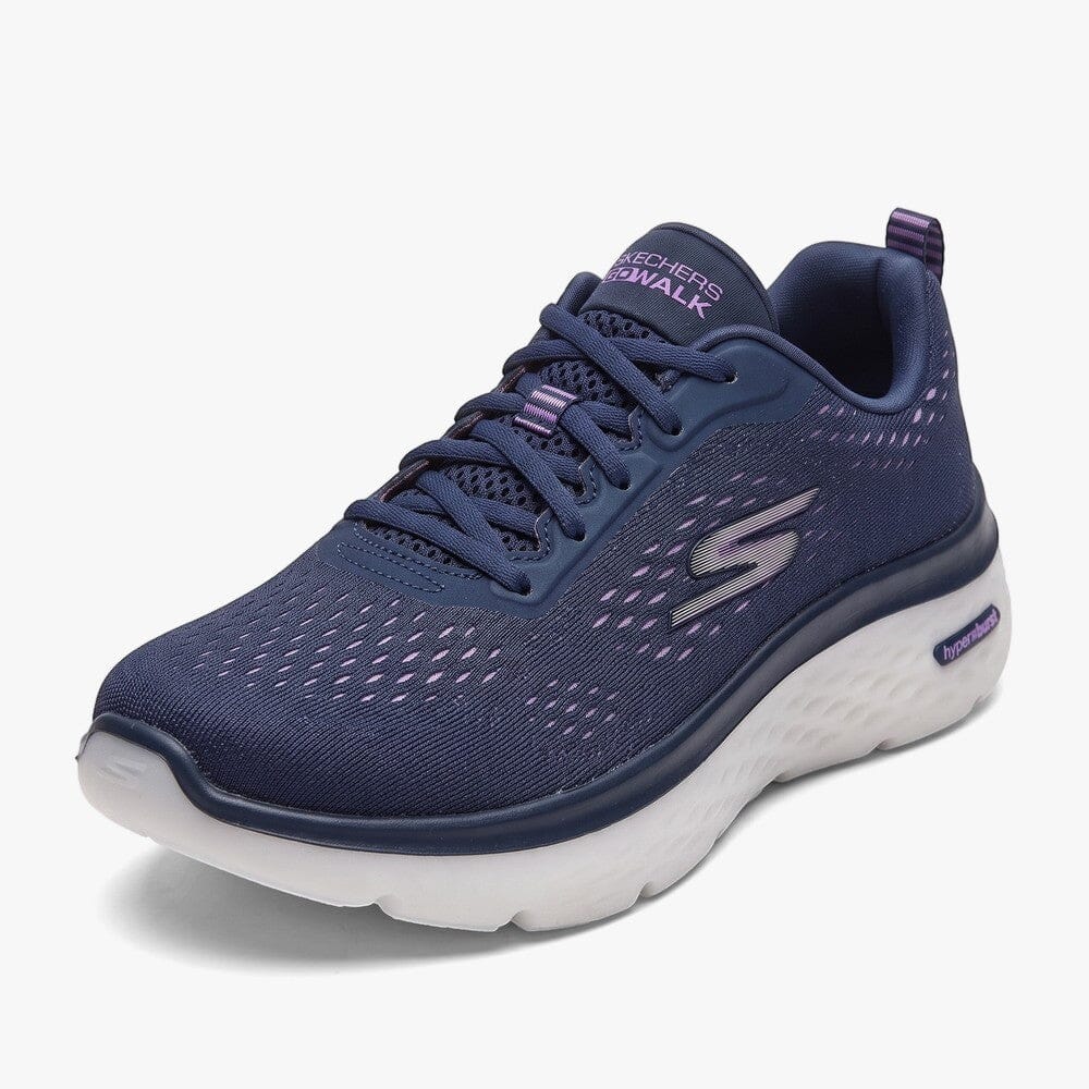 Skechers Womens Go Walk Hyper Burst Sneaker Navy Lavender | Skechers