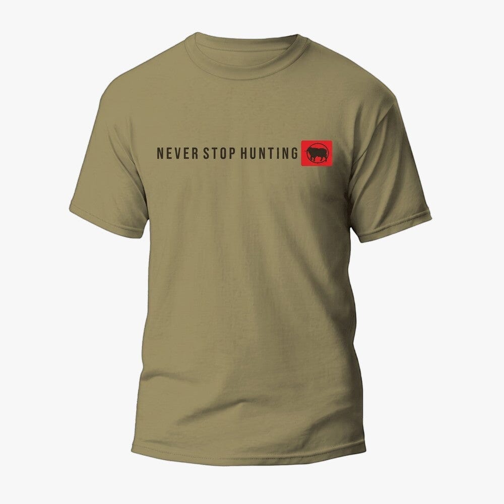 Sniper Mens Never Stop Short Sleeve Tee Khaki | Sniper