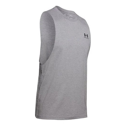 Under Armour Mens Sportstyle Left Chest Cut Off Vest Grey