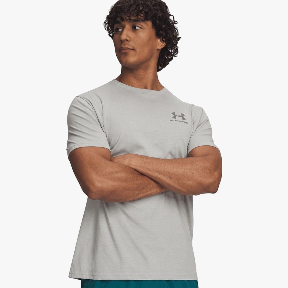 Under Armour Mens Sportstyle Left Chest Short Sleeve Tee 069 Gray | Under Armour