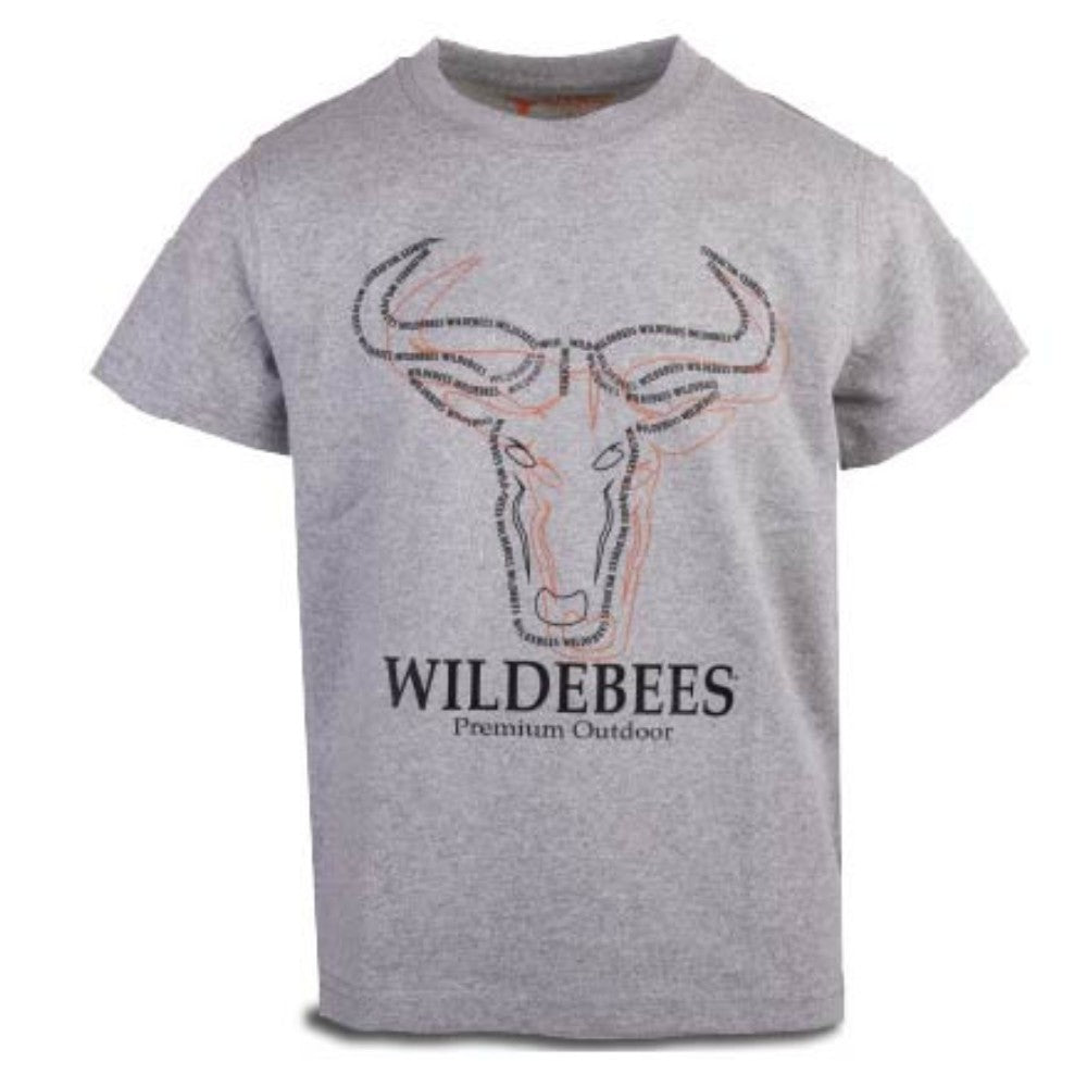 Wildebees Boys Running Word Tee Grey Cement