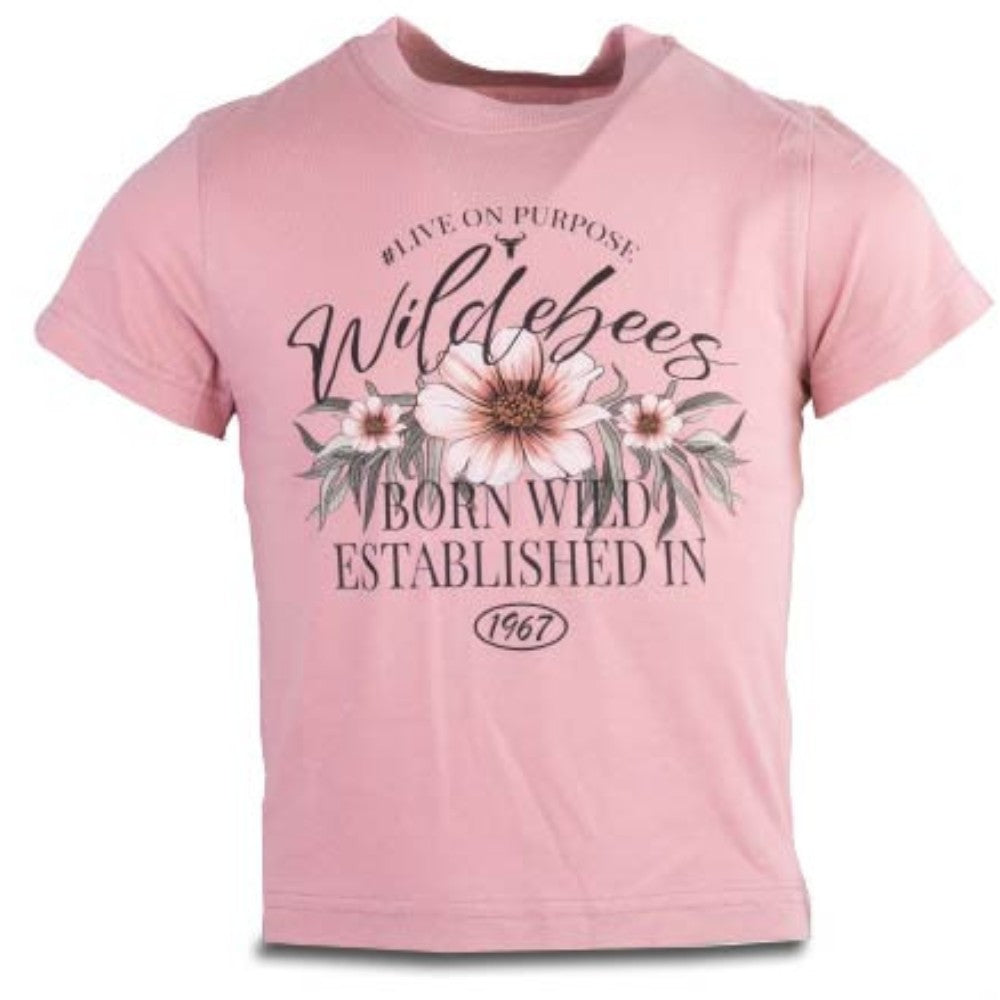 Wildebees Girls Fields Of Freedom Tee Pearl Pink