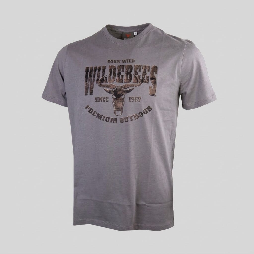 Wildebees Mens Against The Grain Tee Grey Cement | Wildebees