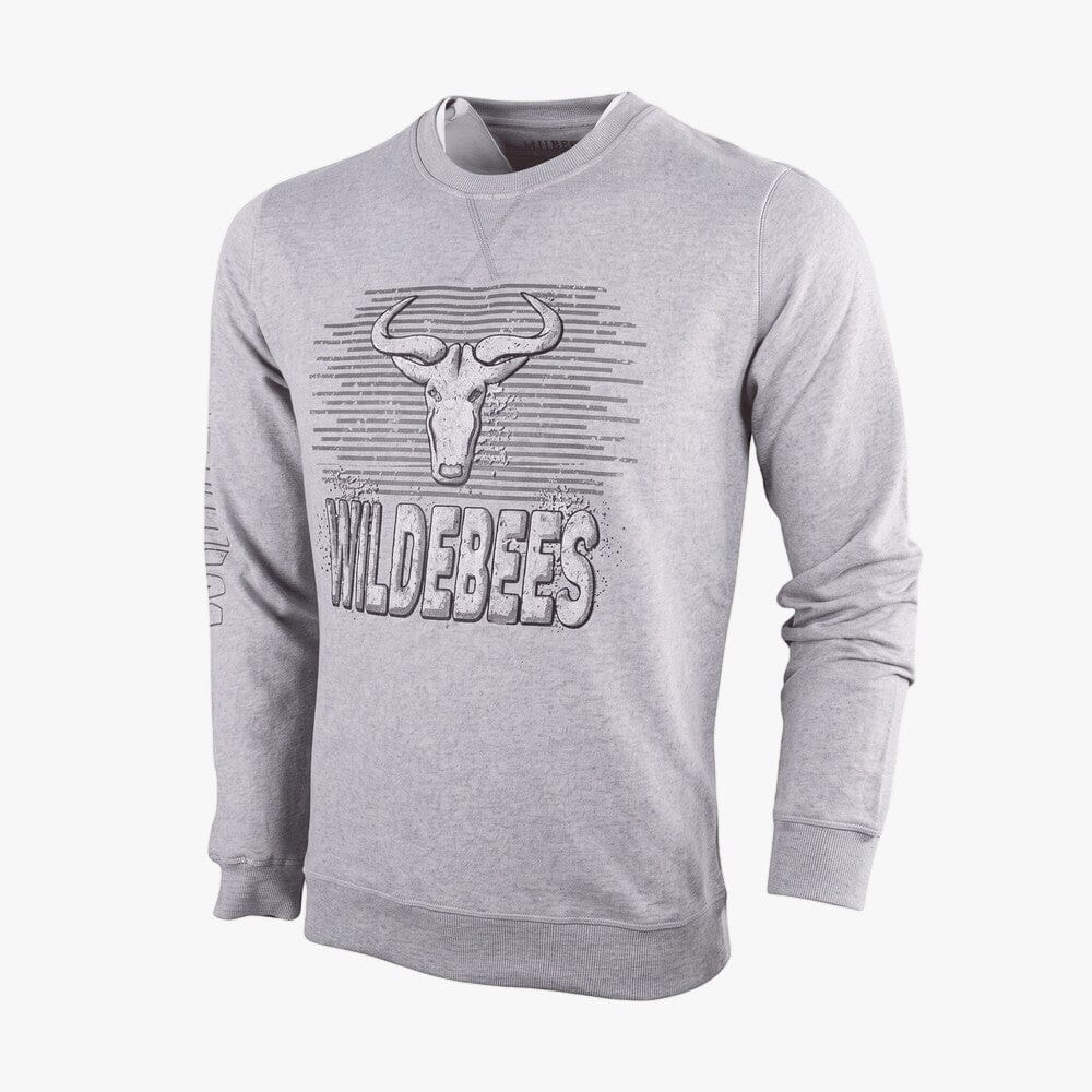 Wildebees Mens Concrete Crew Splatter Crew Sweater Grey Mel | Wildebees
