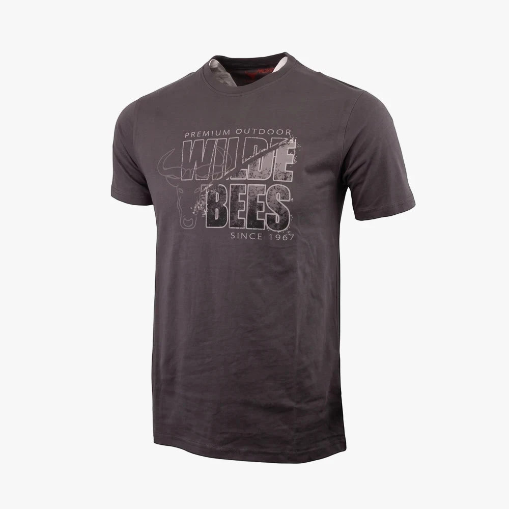 Wildebees Mens Concrete Split Tee Pewter | Wildebees