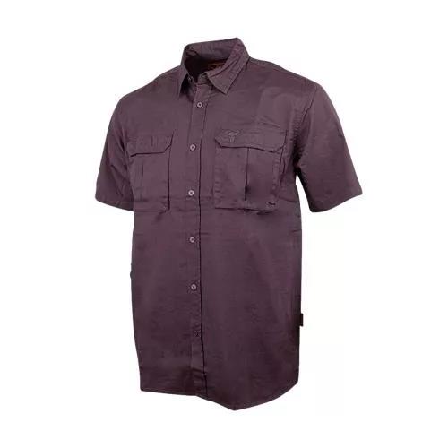 Wildebees Mens Cotton Short Sleeve Shirt Charcoal