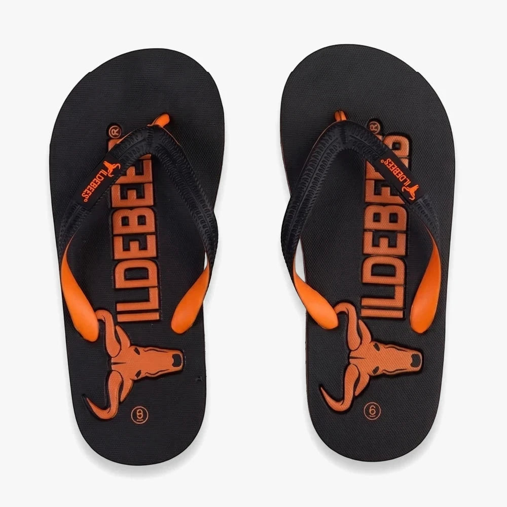 Wildebees Mens Flounder Sandal Black Orange | Wildebees