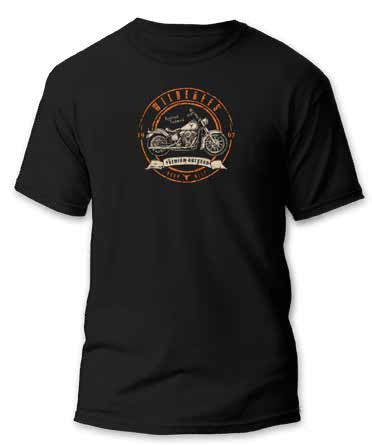 Wildebees Mens Retro Bike Tee Black