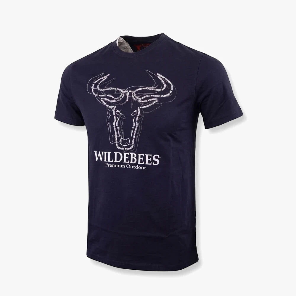Wildebees Mens Running Word Tee New Navy | Wildebees