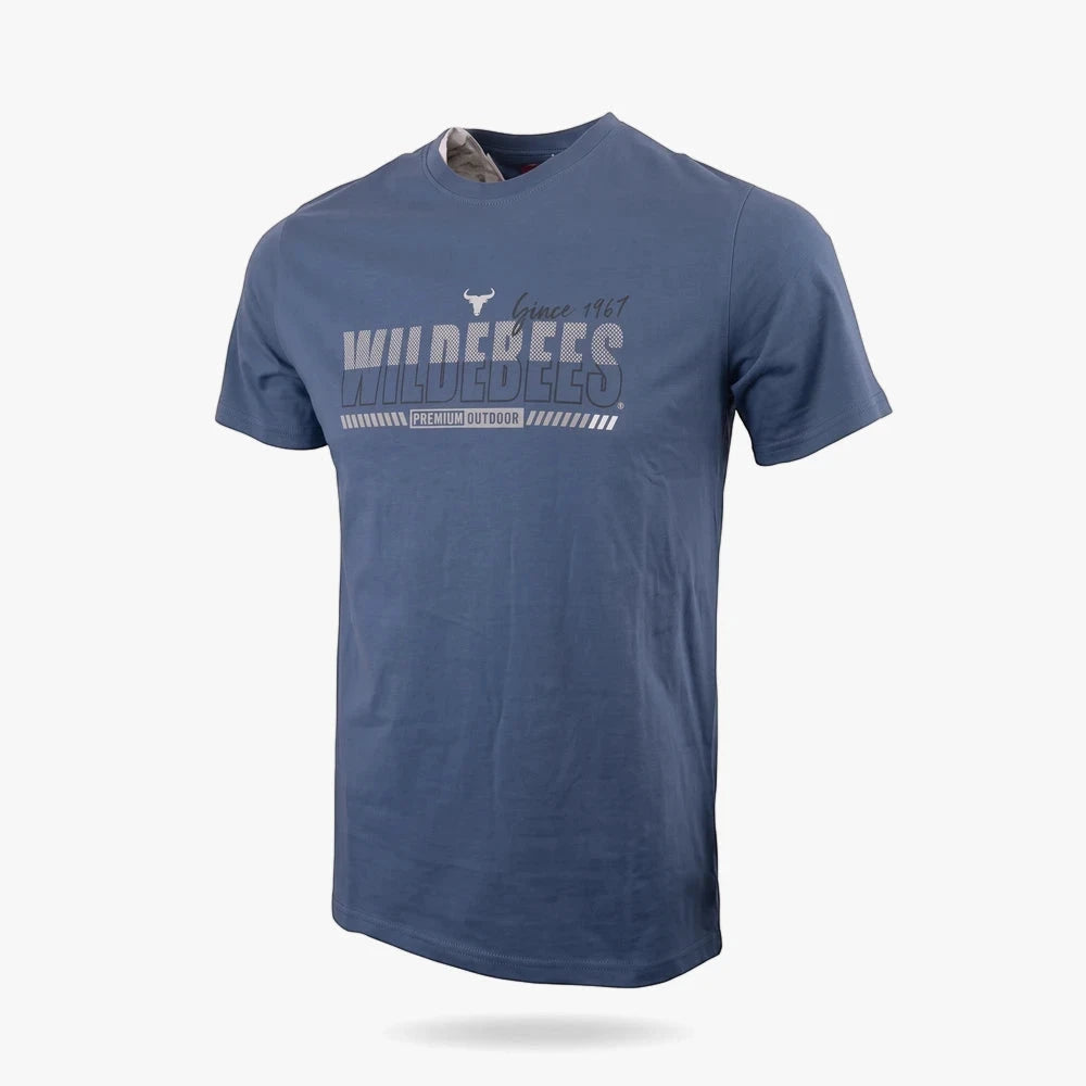 Wildebees Mens Split Statement Tee Airforce Blue | Wildebees