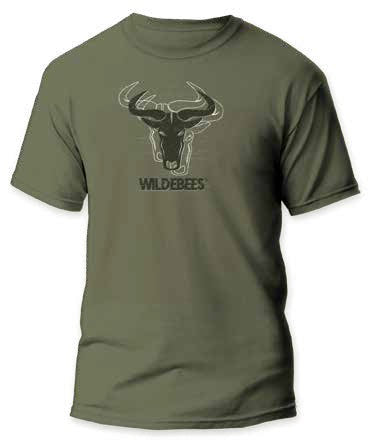 Wildebees Mens Staggered Logo Tee Laurel Green