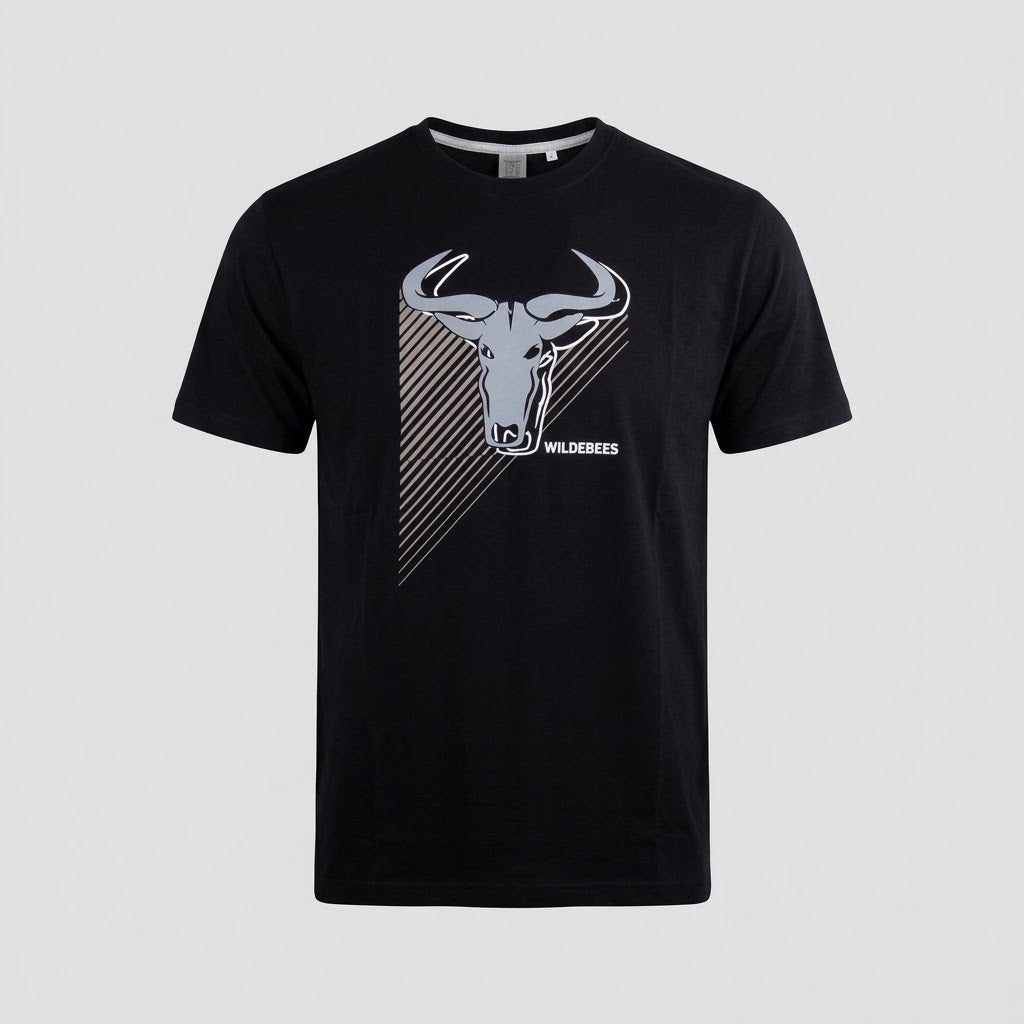 Wildebees Mens Striped Identity Tee Black
