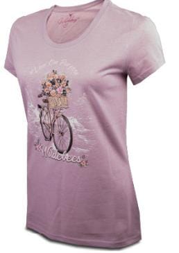 Wildebees Womens Country Side Blooms Short Sleeve Tee Lilac Ash Mel | Wildebees