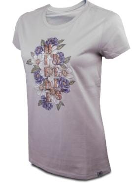 Wildebees Womens Porcelain Posey Short Sleeve Tee Fog | Wildebees