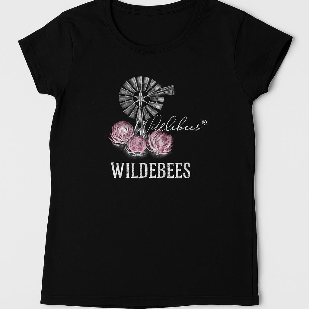 Wildebees Womens Protea Windmill Tee Black | Wildebees