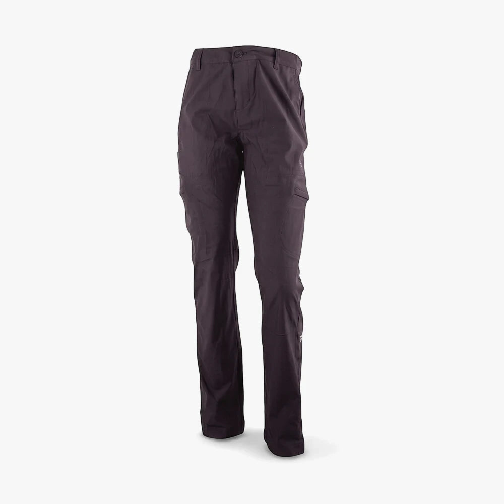 Dark grey Wildebees Womens Stretch Tech Hiker Pants, cargo style with multiple pockets, made from technical stretch fabric,