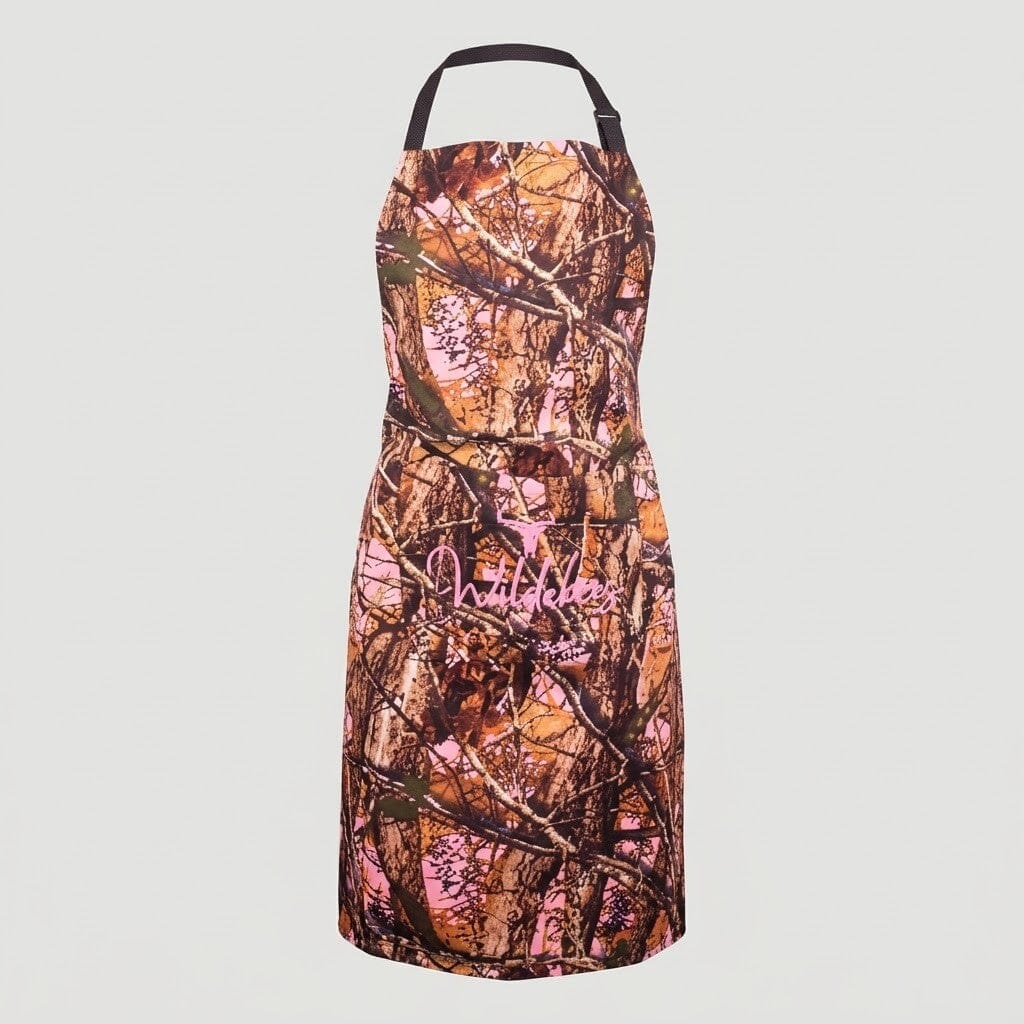 Wildebees Womens Voorskoot Braai Apron Pink Sekelbos | Wildebees