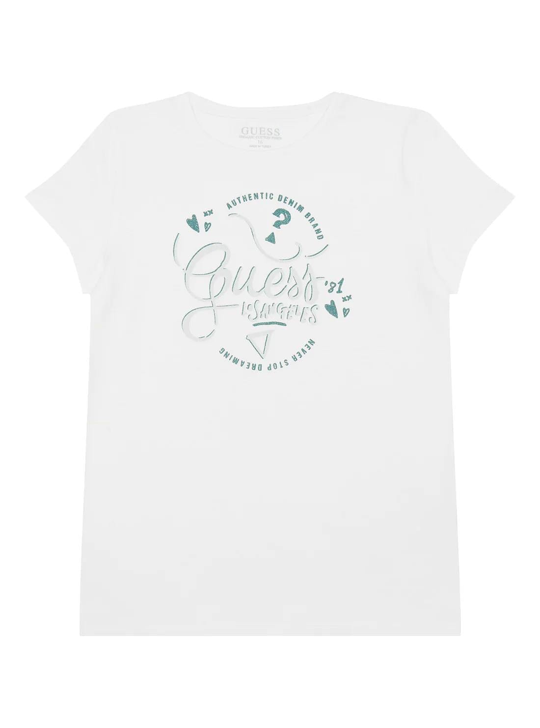 Guess Girls Short Sleeve Tee Light White Guess