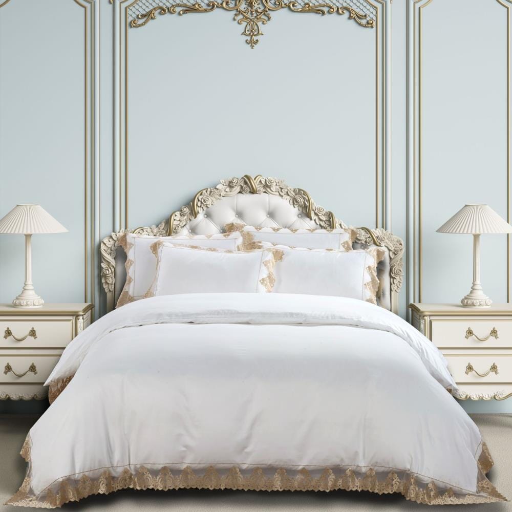 Cotton Co 400 Thread Embroidered Queen Duvet Cover Set Josephine Cotton Co