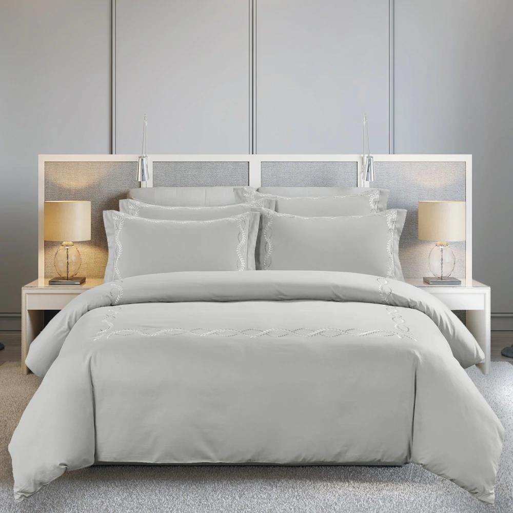 Cotton Co Opulence Sophia King 300 Thread Count Duvet Cover Set Cream Cotton Co
