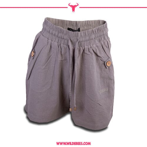 Wildebees Womens Elasticated Weekend Shorts Smudge Grey | Wildebees