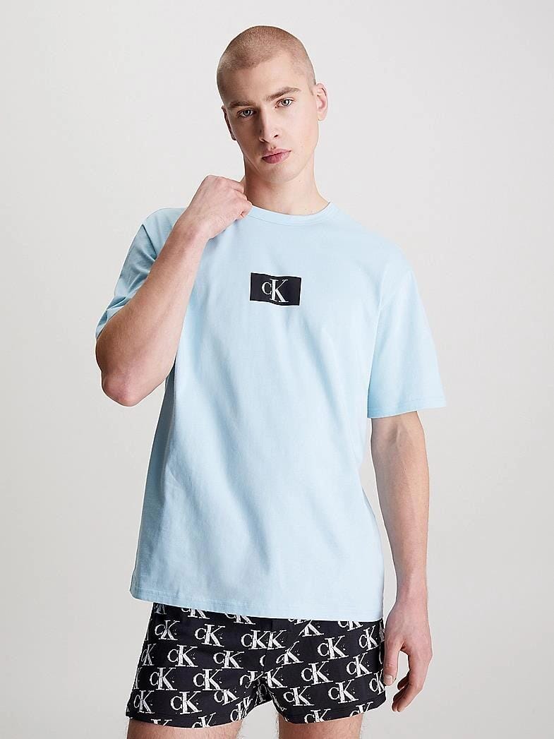 Calvin Klein Mens Label Tee Blue