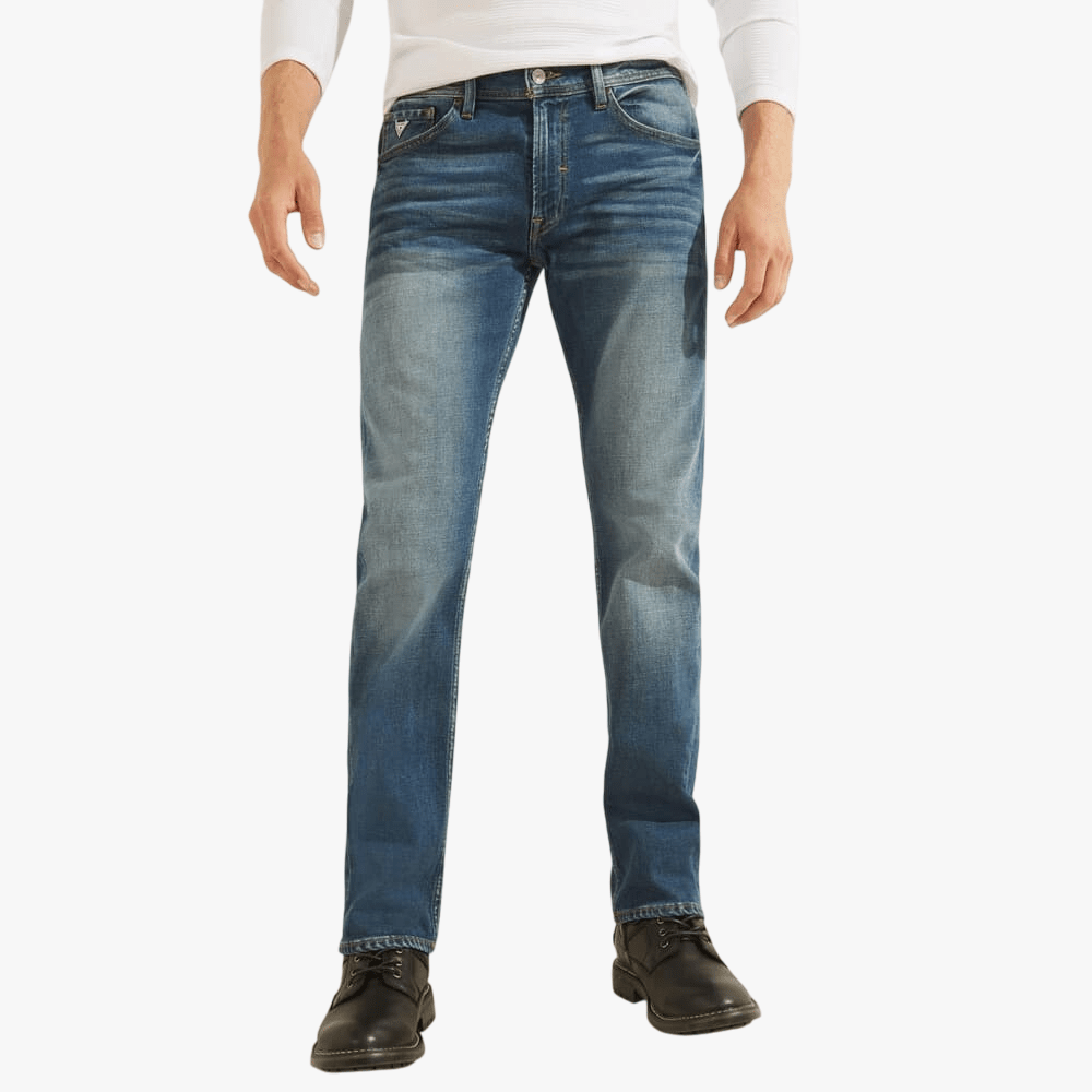 Guess Mens Slim Straight Jean Monty Medium Wash | Guess