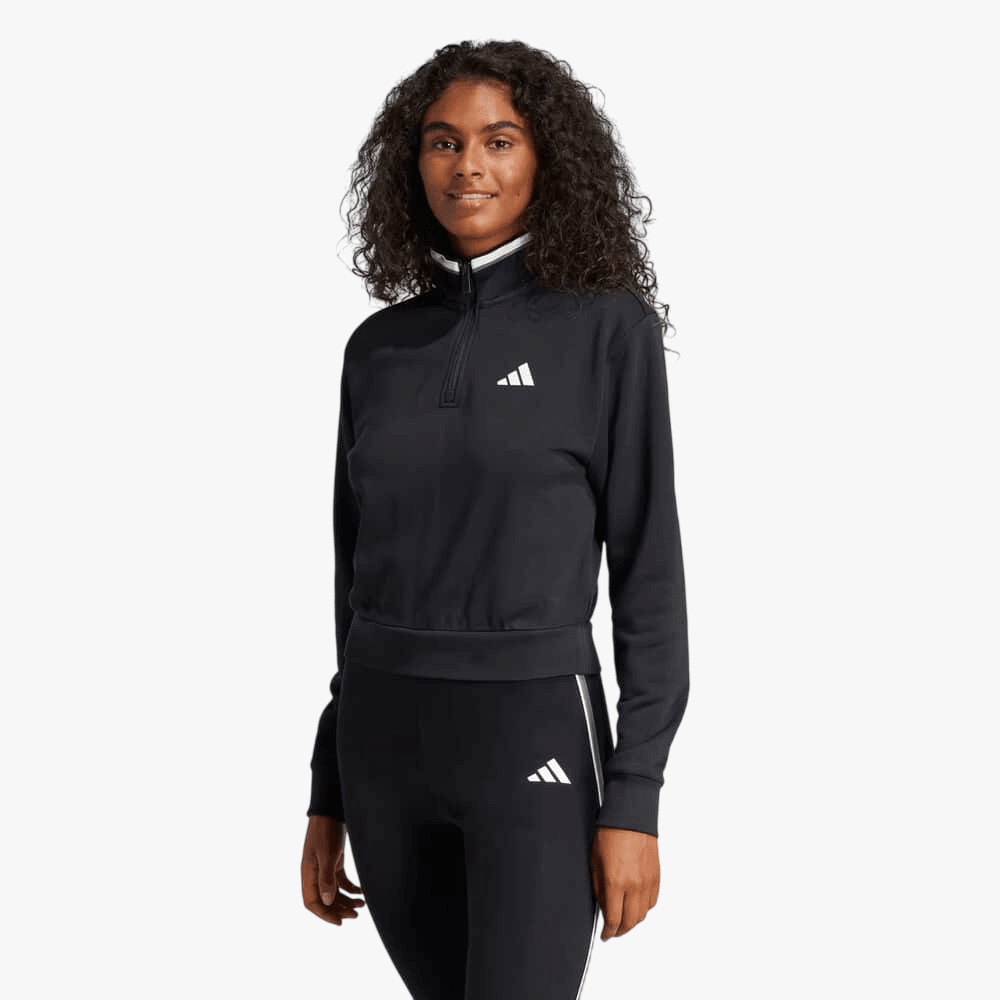 Adidas Womens Cb 1/4 Zip Track Jacket Black | Adidas