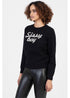 Sissy Boy Womens Walk Away Knit Sweater Bling Branding Black | Sissy Boy