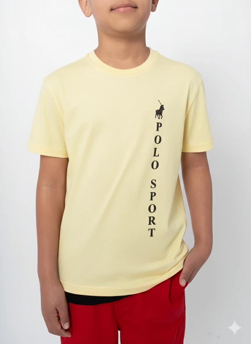 Polo Boys Dave Printed Tee Soft Yellow | Polo