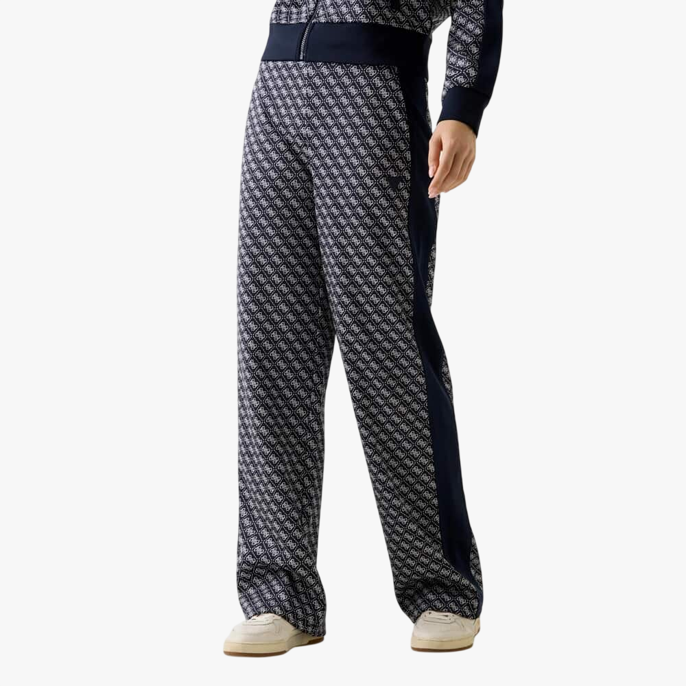 Guess Womens Maya 4G Wide Leg Sweatpants Navy