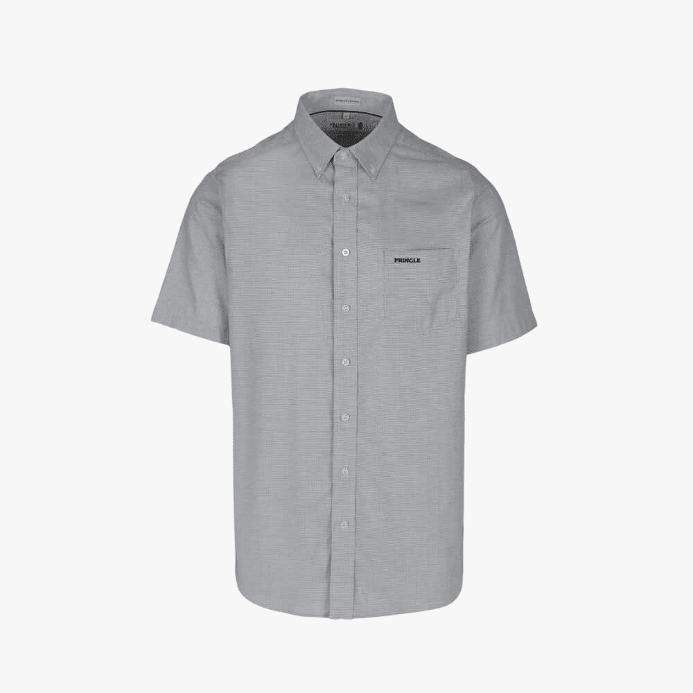 Pringle Mens Moses Textured Short Sleeve Shirt Blue | Pringle