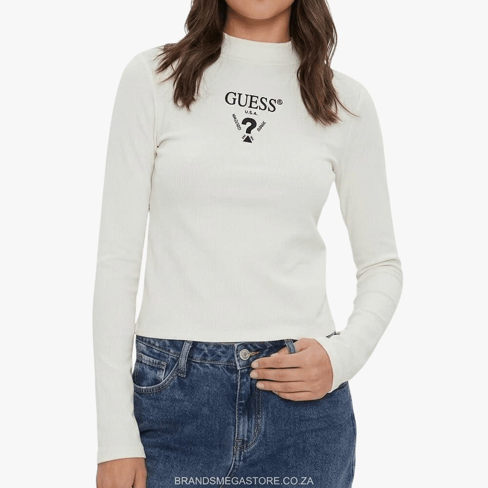 Guess Womens Colette Long Sleeve Tee White | Guess