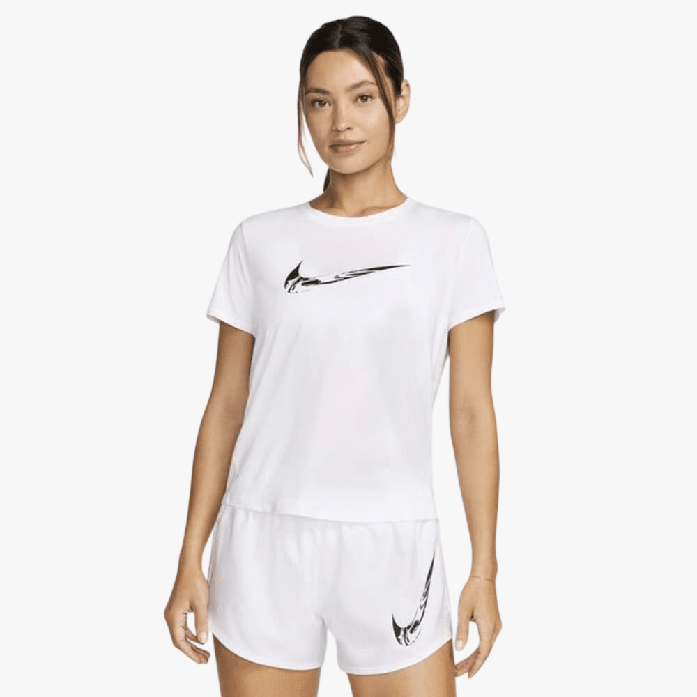 Nike Womens Dri-Fit Short-Sleeve Graphic Running Top White | Nike