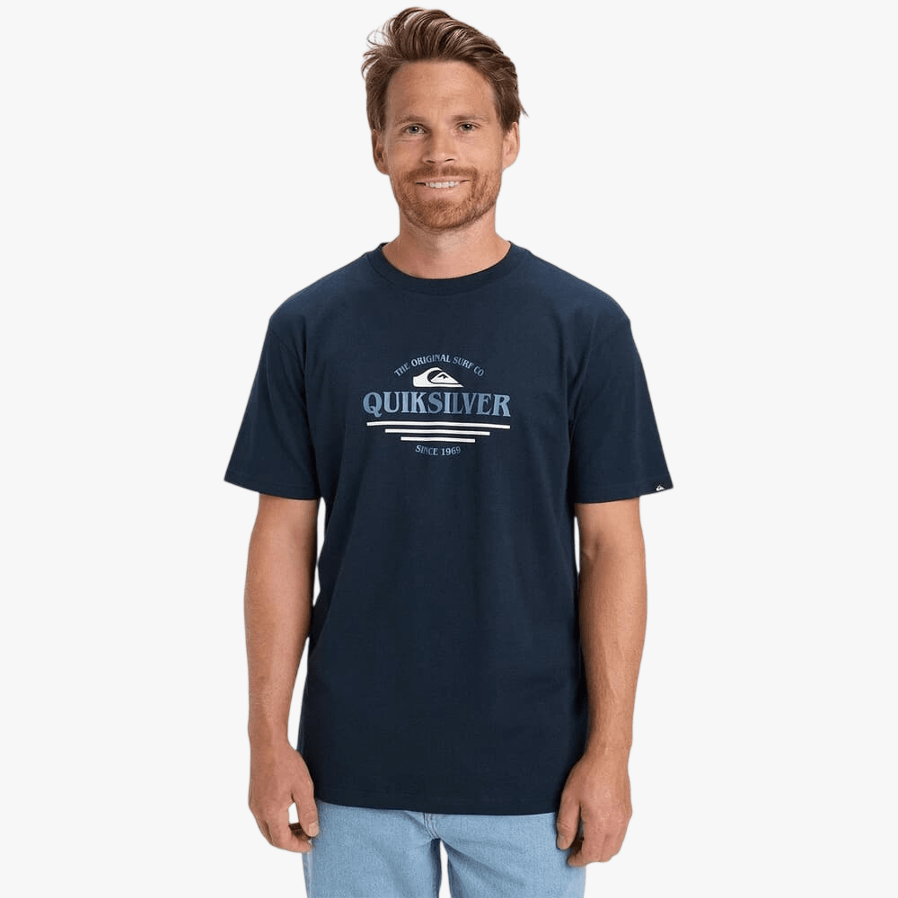 Quiksilver Mens Type Line Short Sleeve Tee Dark Navy | Quiksilver