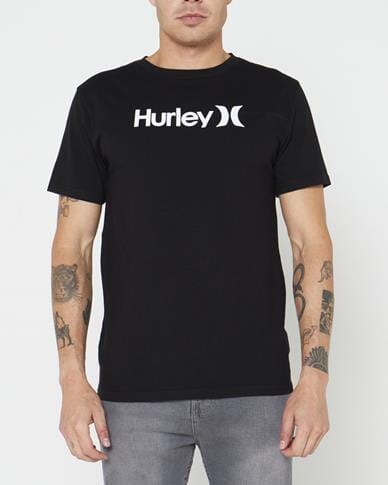 Hurley Mens One And Only Classic Short Sleeve Black White | Hurley