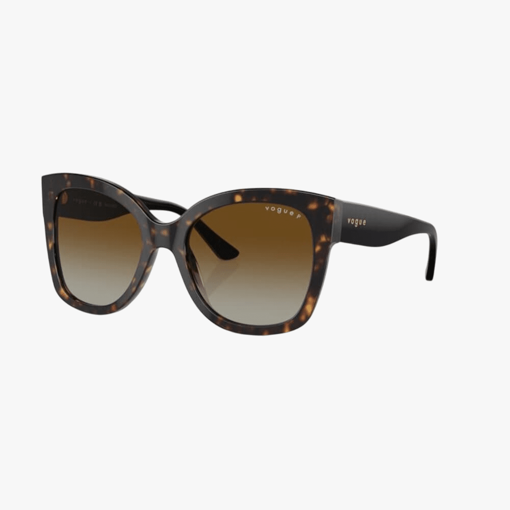 Vogue Ladies Injected Dark Havana Sunglass Brown Gradient Polar Lens | Vogue
