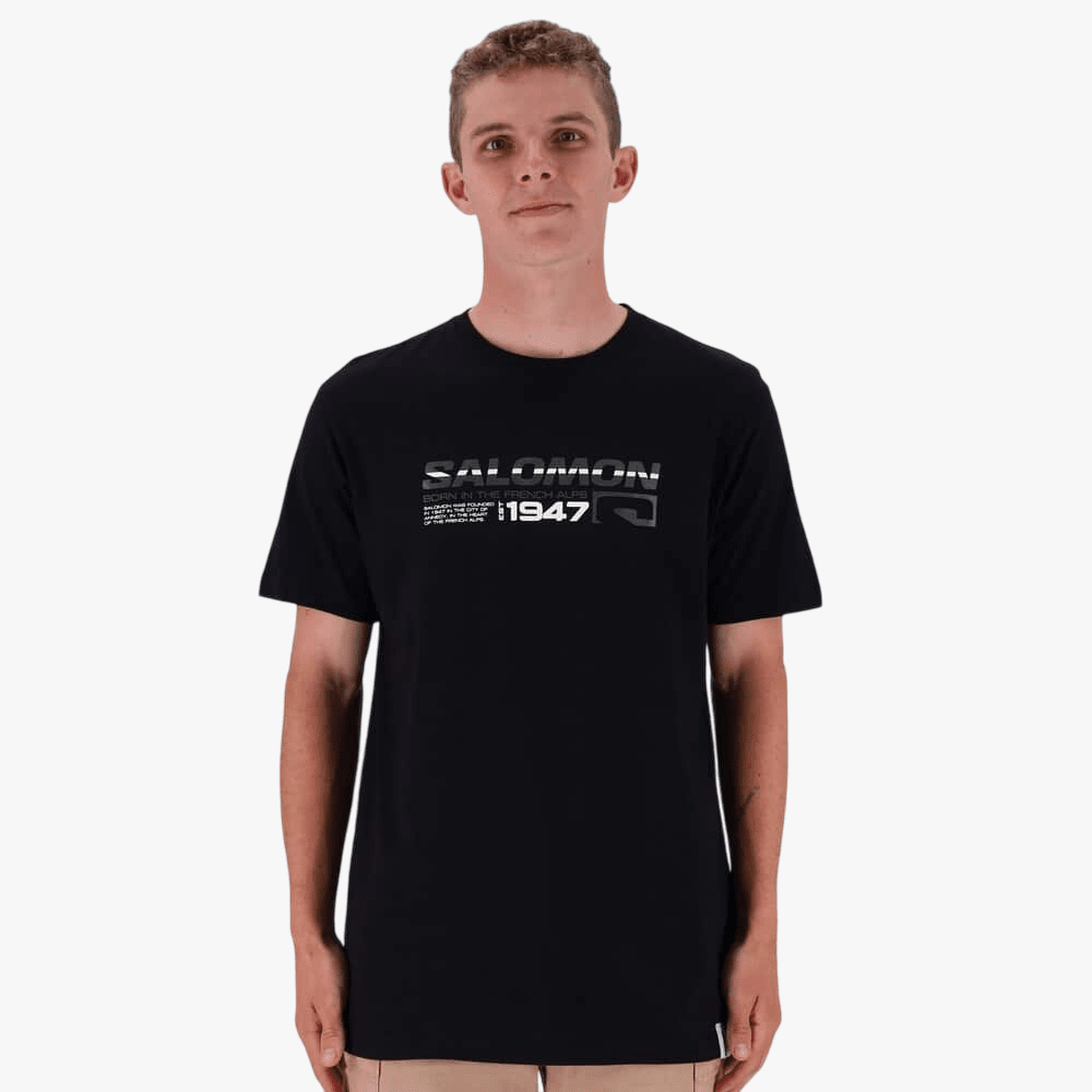 Salomon Mens Crossing Paths Short Sleeve Tee Black | Salomon