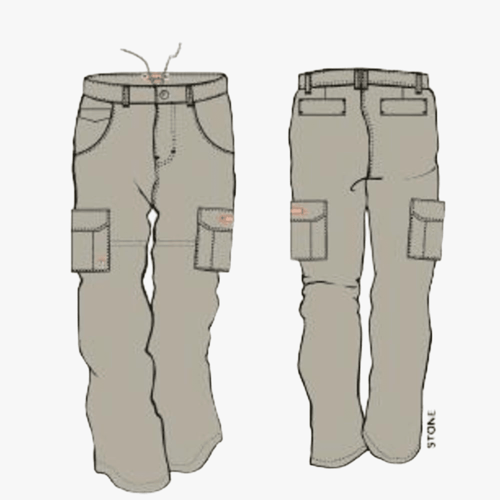 Kakiebos Mens Fixed Waist Cargo Pants Stone Kakiebos